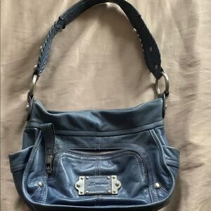 B. Makowsky Blue Shoulder Bag with Slouchy Design